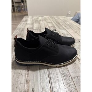 George Mens Casual Oxford Shoes Black Memory Foam Lace Up Size 7.5 NEW